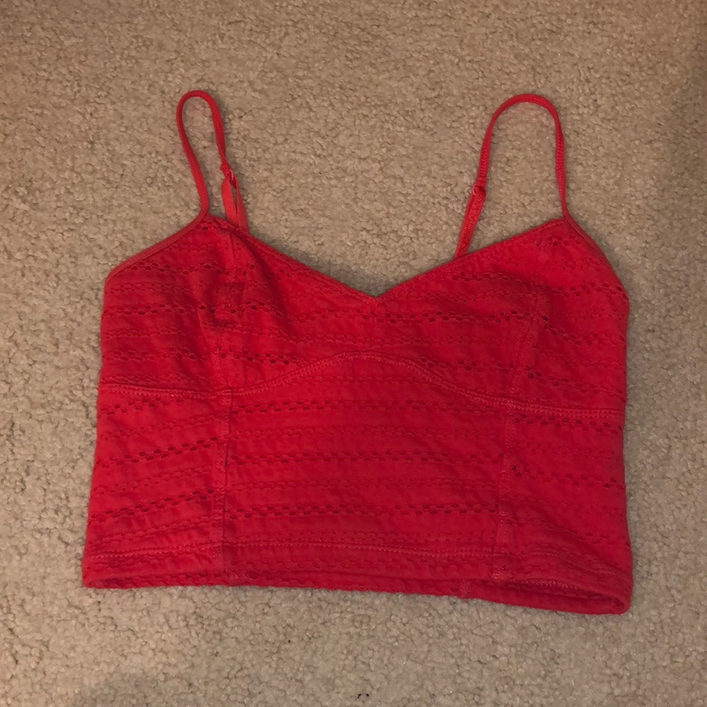 Red pattern crop top